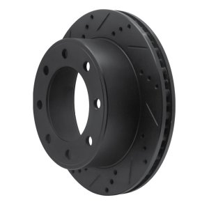 Ford F-250 Super Duty Brake Rotor (1) - Rear Left - R1 Concepts - Drilled & Slotted - Black - `99-`05